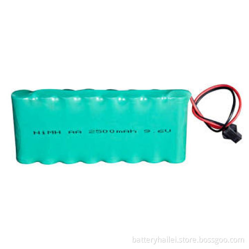 Rechargeable NiMH Battery Pack, 9.6V Voltage and 2500mAh Capacity, 8 Pieces AA Size Cell in Series